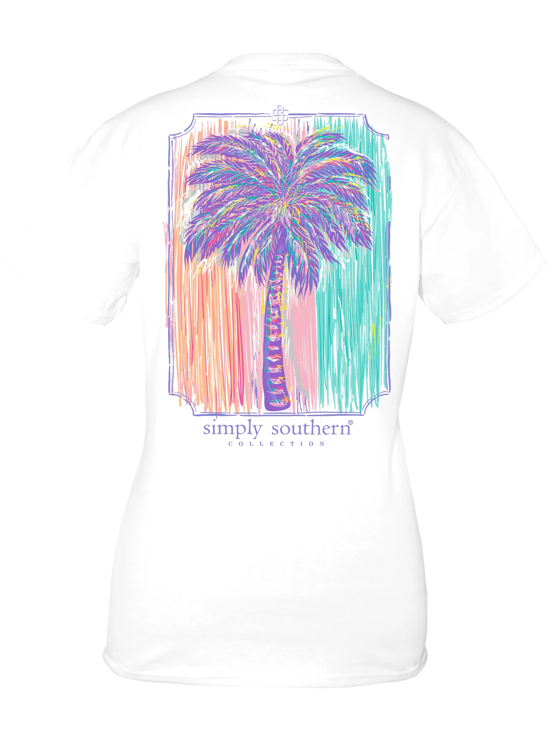 Simply Southern Pastel Palm Paradise Short Sleeve Tee