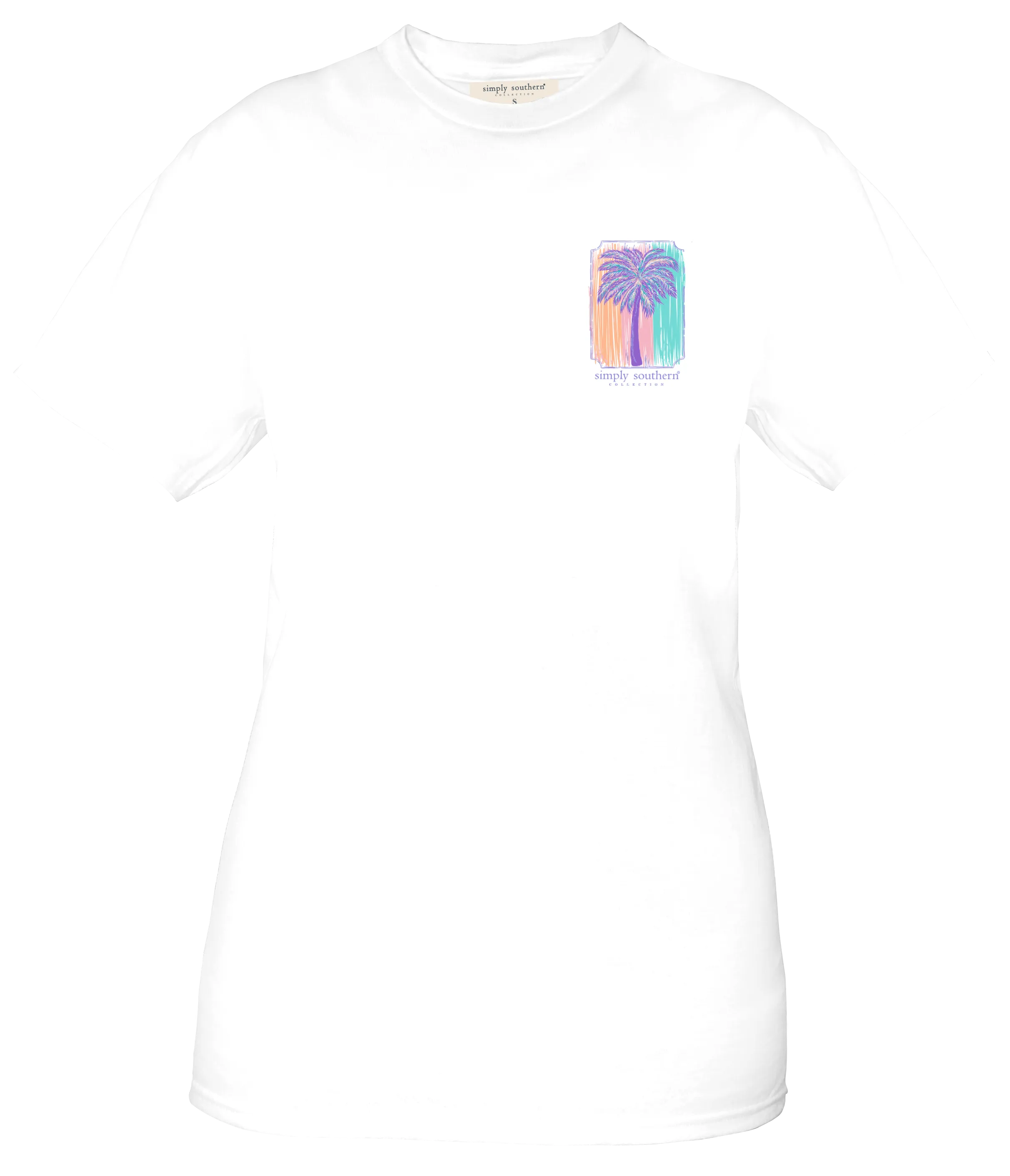 Simply Southern Pastel Palm Paradise Short Sleeve Tee