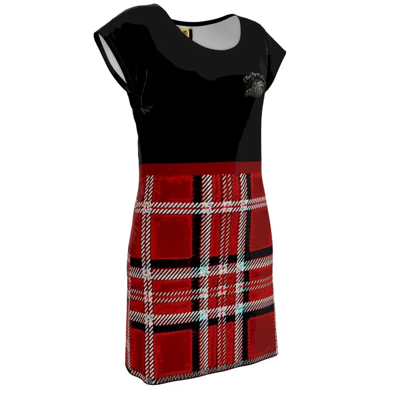 TRP Twisted Patterns 06: Digital Plaid 01-05A Designer Tunic T-shirt Dress