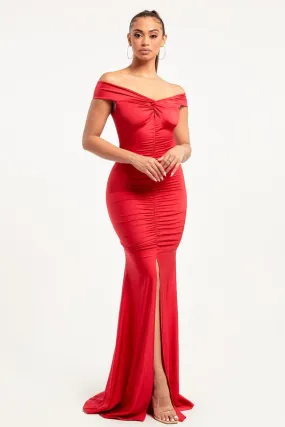 Twisted Off shoulder Mermaid maxi dress