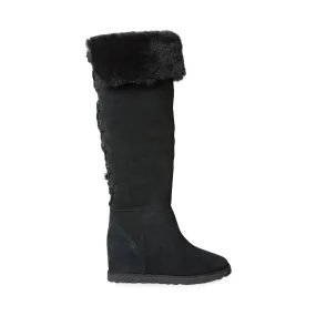 UGG Femme Over The Knee Lace Black Boots - Women's