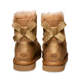 UGG Mini Bailey Bow Glitz Chestnut Boots - Women's