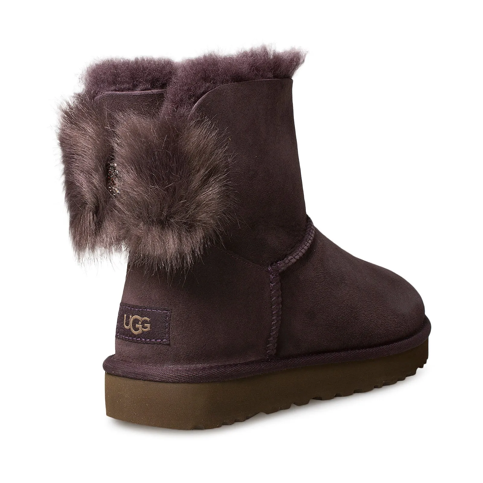 UGG Mini Puff Crystal Bow Lodge Boots - Women's