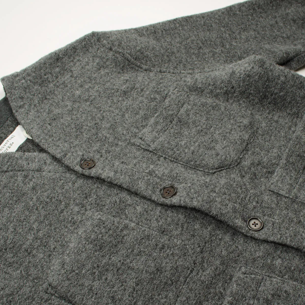 Universal Works Grey Marl Wool Fleece Cardigan for Men - Cozy, Stylish, and Comfortable Outerwear