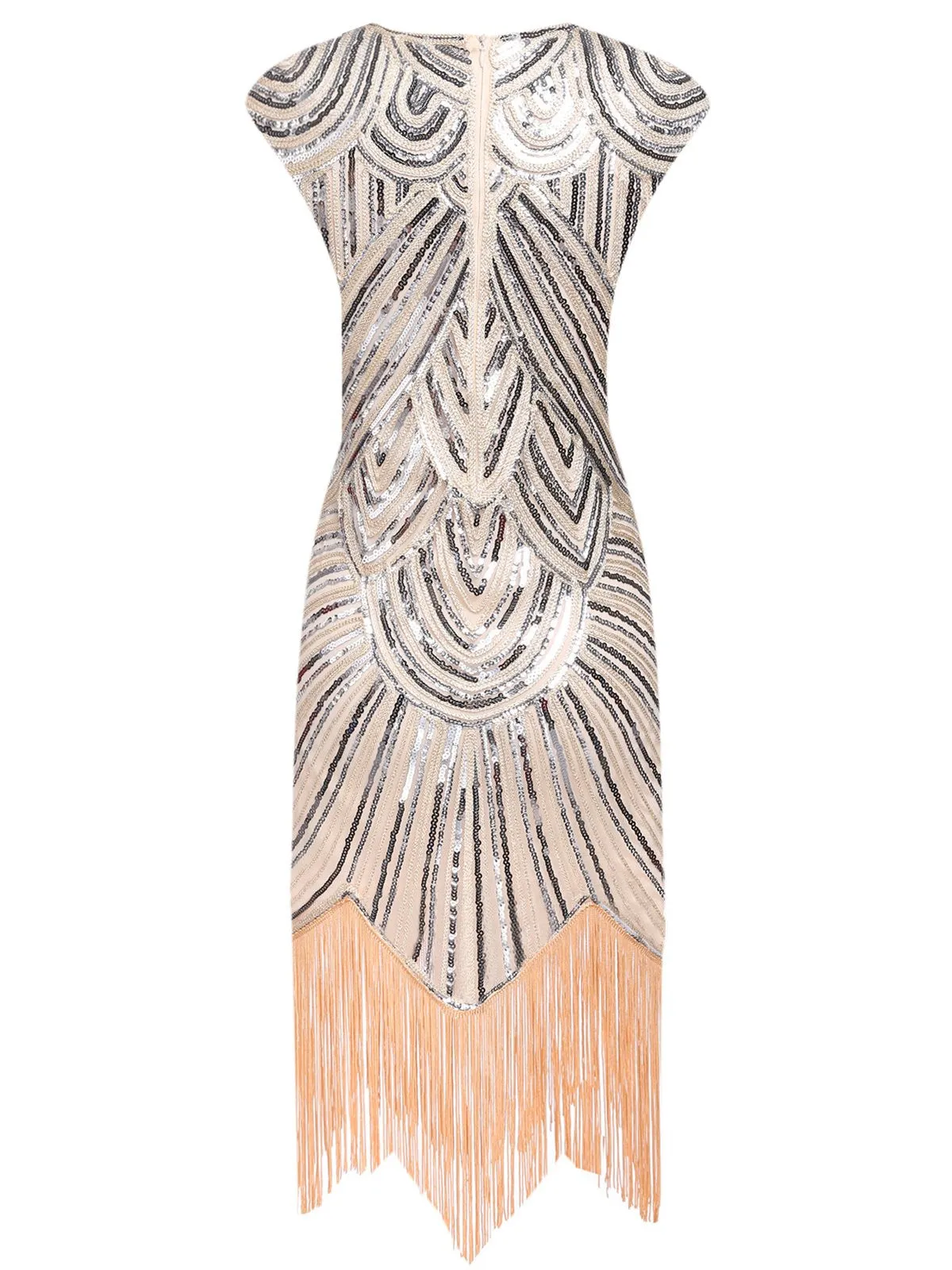 [US Warehouse] Pink 1920s Tassel Gatsby Flapper Dress