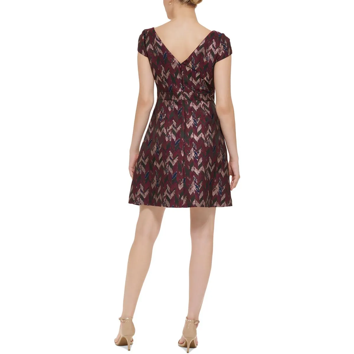 Vince Camuto Womens Mini Printed Fit & Flare Dress