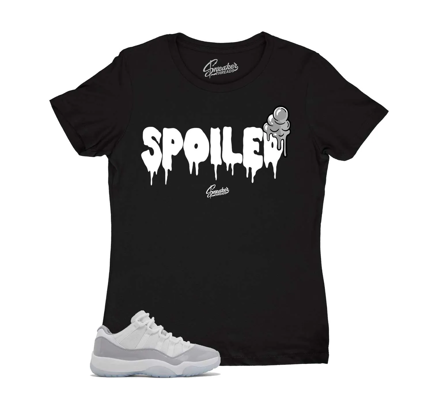 Womens Cement Grey 11 Shirt - Spoiled - Black