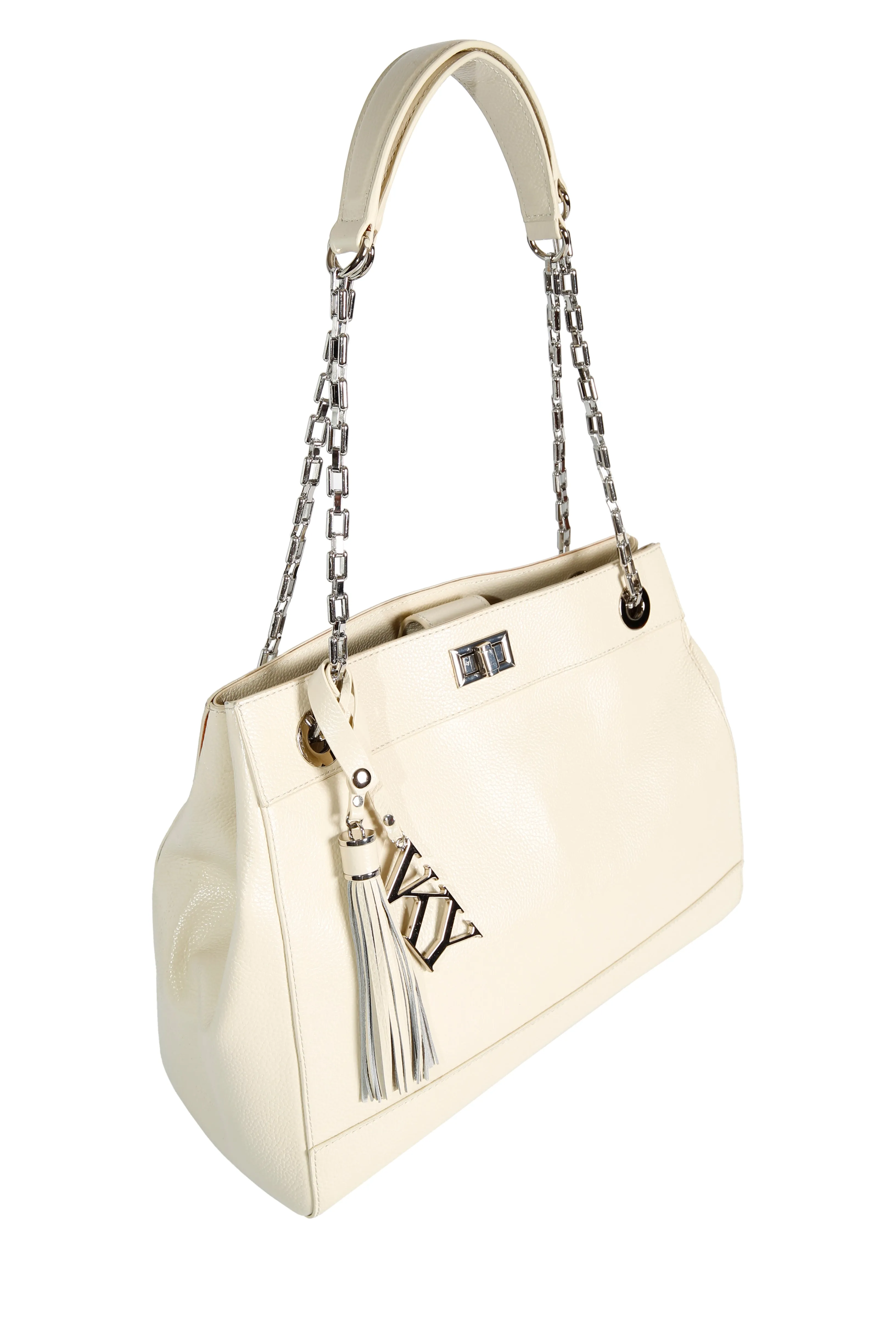 Womens Vky Original Leila Shoulder Classic Leather Bag Handbag - Cream