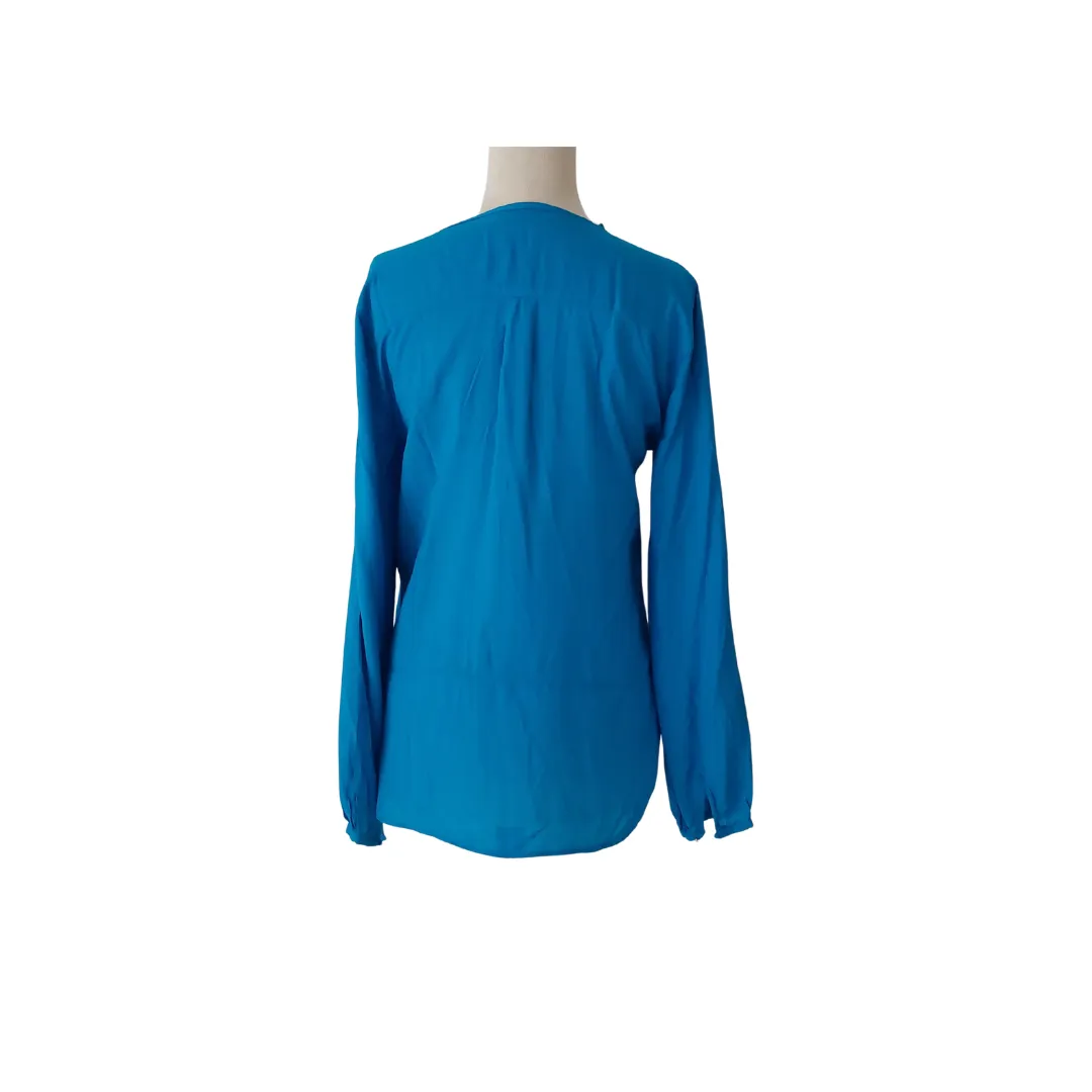 ZARA Electric Blue V-neck Top | Gently Used |